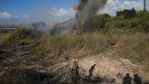 A police officer at the spot (AP)