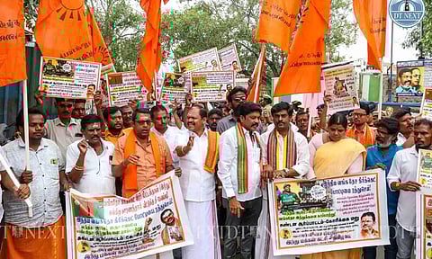 Hindu outfit stages protest against IND vs BAN test match in Chennai