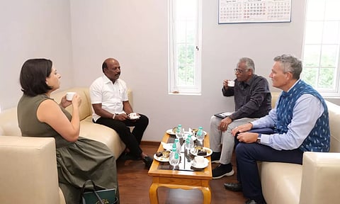 Ma Subramanian and Dr T S Selvavinayagam met the Australian Consul-General Silai Zaki on Thursda (Photo:X-@Subramanian_ma)