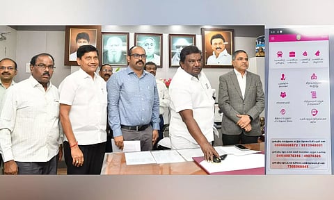 Transport Minister SS Sivasankar launched TNSTC website and mobile app at Secretariat (X)