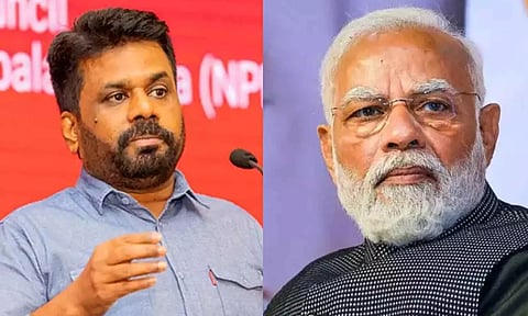 (L-R) Sri Lankan President Anura Kumara Dissanayake; Prime Minister Narendra Modi 