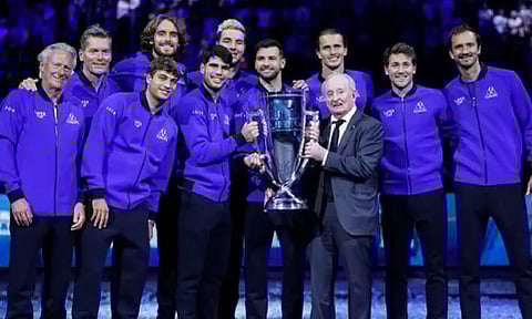 Team Europe rallied to beat Team World 13-11 and win the Laver Cup (AFP)