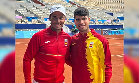 Rafael Nadal and Carlos Alcaraz (IANS)
