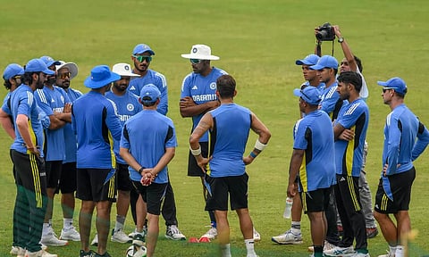 Indian players at the training session ahead Kanpur Test against Bangladesh (PTI)