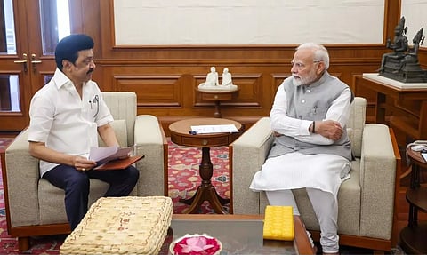 Chief Minister M K Stalin on Friday met Prime Minister Narendra Modi