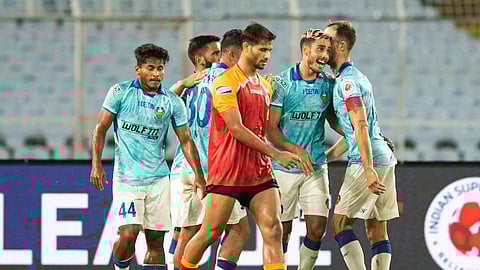 FCG's Borja Herrera celebrating after scoring hattrick 