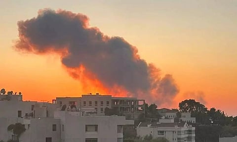 Smoke rises from Israeli airstrikes in Beirut 