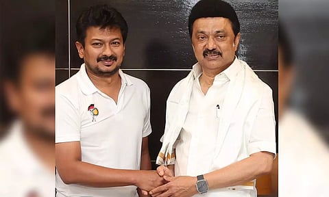  Udhayanidhi Stalin along with MK Stalin (X) 
