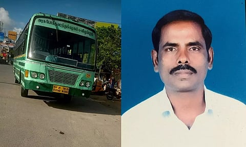 Government bus conductor Srinivasan died after falling from a moving bus near Tambaram