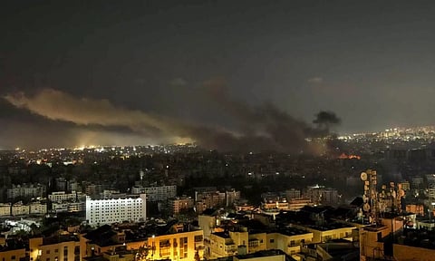 Smoke rises after Israeli airstrikes in Dahiyeh, Beirut, Lebanon, Saturday (AP)