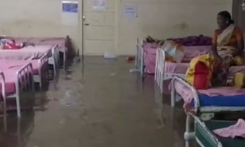 Patients struggle with stagnant water at Rasipuram GH