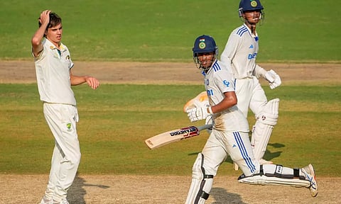 During the first day of the 2nd Test cricket match between India U-19 and Australia U-19 (PTI)