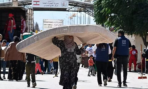 Hundreds of thousands of people are fleeing into civil war-torn Syria from Lebanon