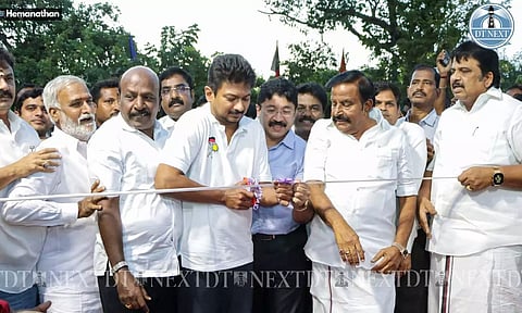 Deputy chief minister Udhaiyanidhi Stalin reopened the Marina swimming pool after the renovation (Hemanathan) 