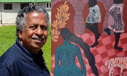 Artist Ramalingam Muthukrishnan; his work