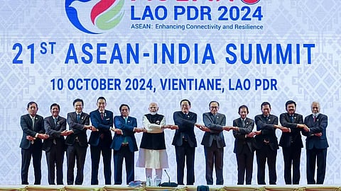 Prime Minister Narendra Modi during the 21st ASEAN-India Summit in Vientiane, Laos