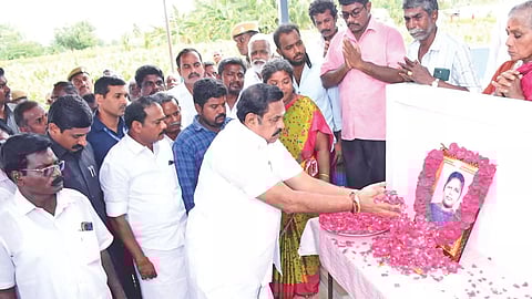 Palaniswami pays respects to Punitha, a NEET victim, in Salem (File photo)