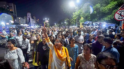 People join junior doctors during their protest near the hunger strike