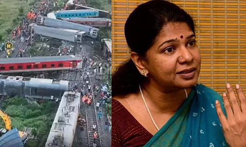 visuals from train collision; DMK MP Kanimozhi