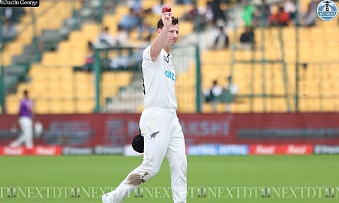 Matt Henry picked up a fifer against India at M Chinnaswamy Stadium (Photo: Justin George)