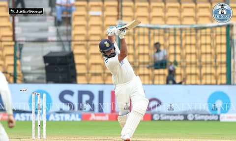 Rohit Sharma during the match (Photo credit: Justin George)
