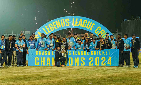 Southern Super Stars team pose with the title