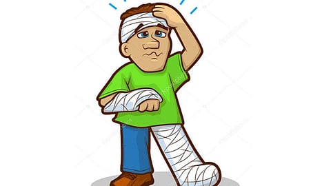 Graphical image of a injured person 