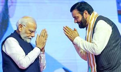 Nayab Singh Saini with PM Modi 