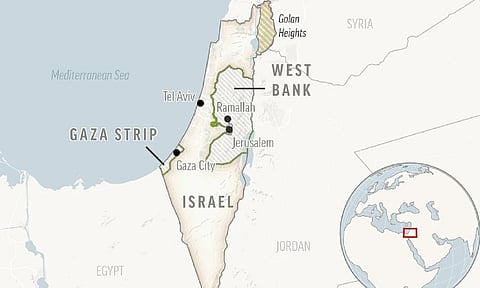 This is a locator map of Israel and the Palestinian Territories (AP)
