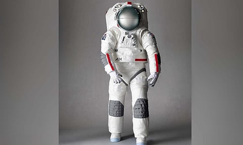 The spacesuit designed by Axiom Space with Prada's collaboration, which NASA will use for the Artemis III lunar mission