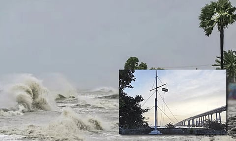 Storm warning-cage 1 installed at ports