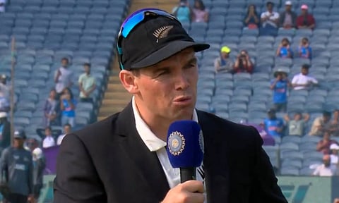 Tom Latham during the toss (Screengrab)