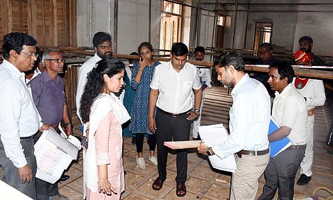 Mayor R Priya inspected the renovation and restoration work of the historic Victoria Public Hall (X)