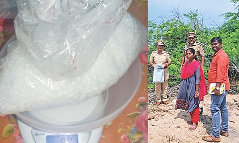 Seized drugs, Visuals of police from the spot 