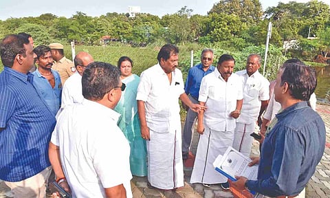 KN Nehru inspects restoration works at rain-hit Sellur