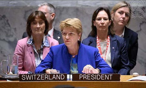 The UNSC chaired by Switzerland