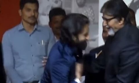 Amitabh Bachchan and Naga Chaitanya at award function (IANS)