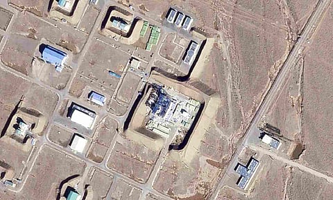 A damaged large building at the Revolutionary Guard's Shahroud Space Center in Semnan province, Iran (AP)