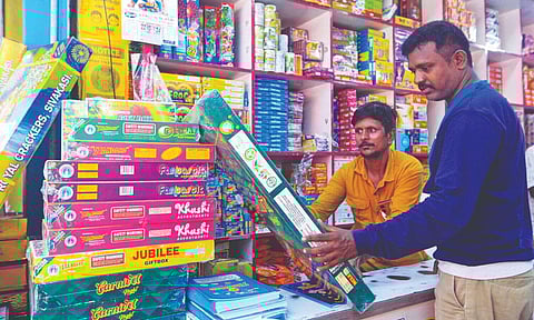 Firecrackers sale at Island ground last year (Hemanathan M)