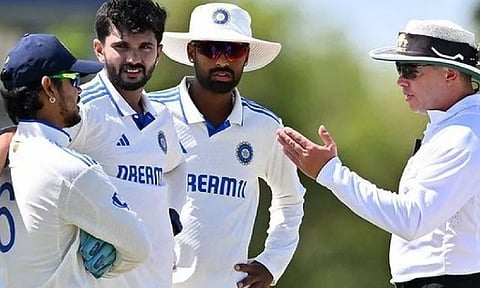 Ishan Kishan in a heated conversation with umpire over ball-change controversy (X)