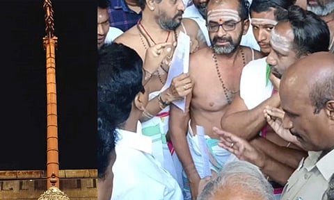 Chidambaram Nataraja temple dikshidars protest against replacing temple flagpole