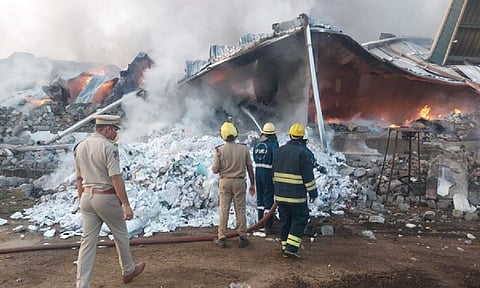 Diaper manufacturing unit gutted in fire (Photo/ANI)