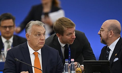 Hungary's Prime Minister Viktor Orban during an EU Summit (AP)