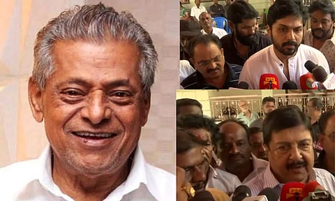 Delhi Ganesh (L), Karthi, Sivakumar (R) (ANI)