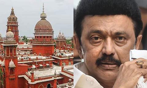 Madras High Court (L), CM MK Stalin (R)