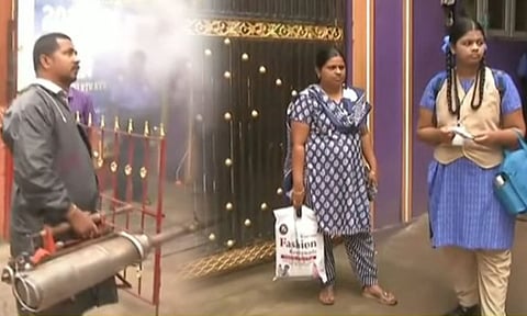 Visual from the school premise (Thanthi TV) 