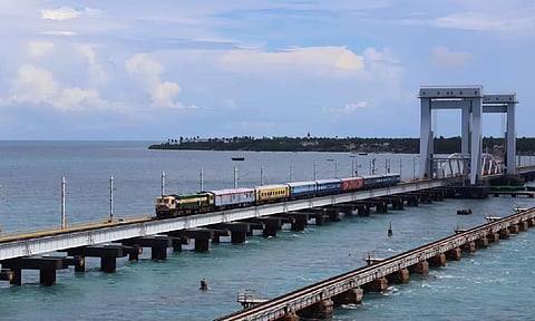 Safety test of Newly built Pamban bridge (X) 