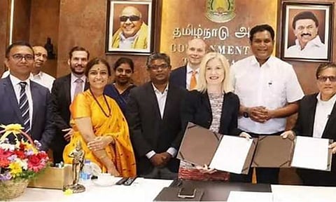MInister Dr. T.R.B. Rajaa with foreign medical investors (UNI)