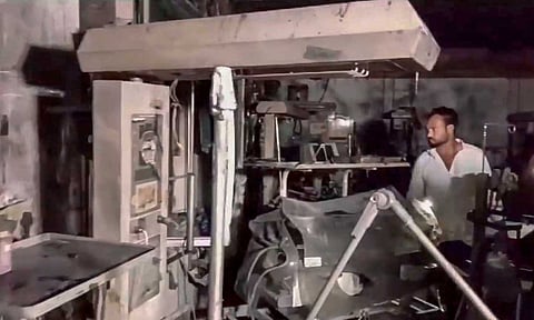 Charred remains inside the NICU are seen after a fire at the Maharani Laxmi Bai Medical College, in Jhansi (PTI)