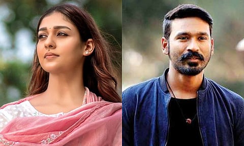 Nayanthara (L), Dhanush (R)